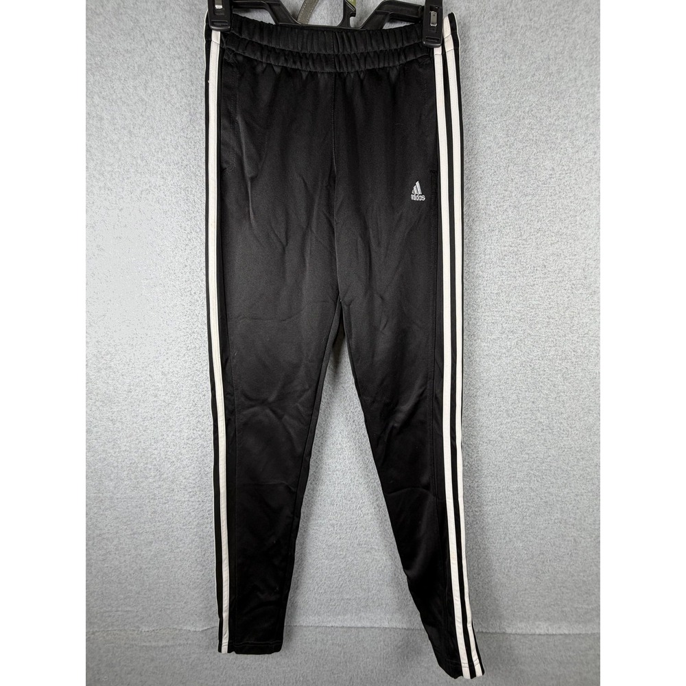 Adidas Pants Mens XS Black Three Stripe Track Athletic Slim Tapered Pockets